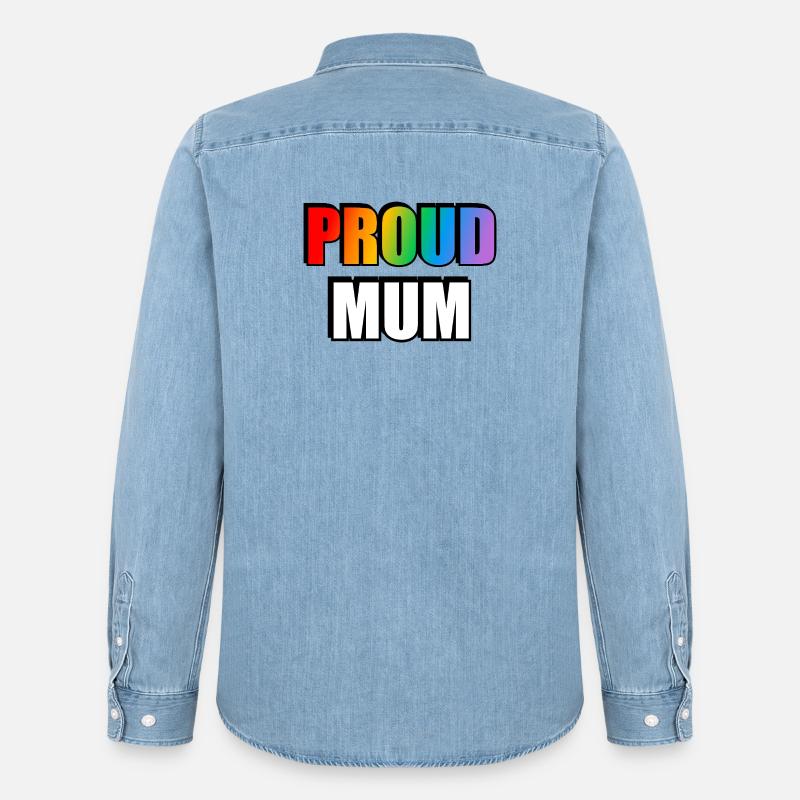 Regenbogen Stolz Mutter Schwul Verbündeter - Männer Jeanshemd Organic von Stanley/Stella - verwaschenes Hellblau