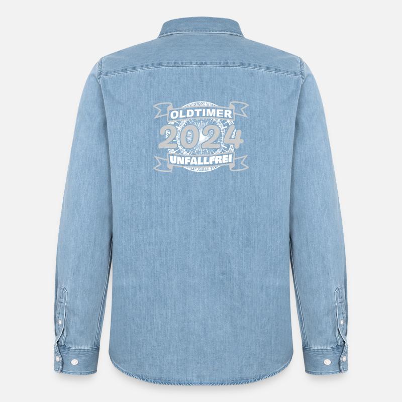 Oldtimer 2024 - Männer Jeanshemd Organic von Stanley/Stella - verwaschenes Hellblau