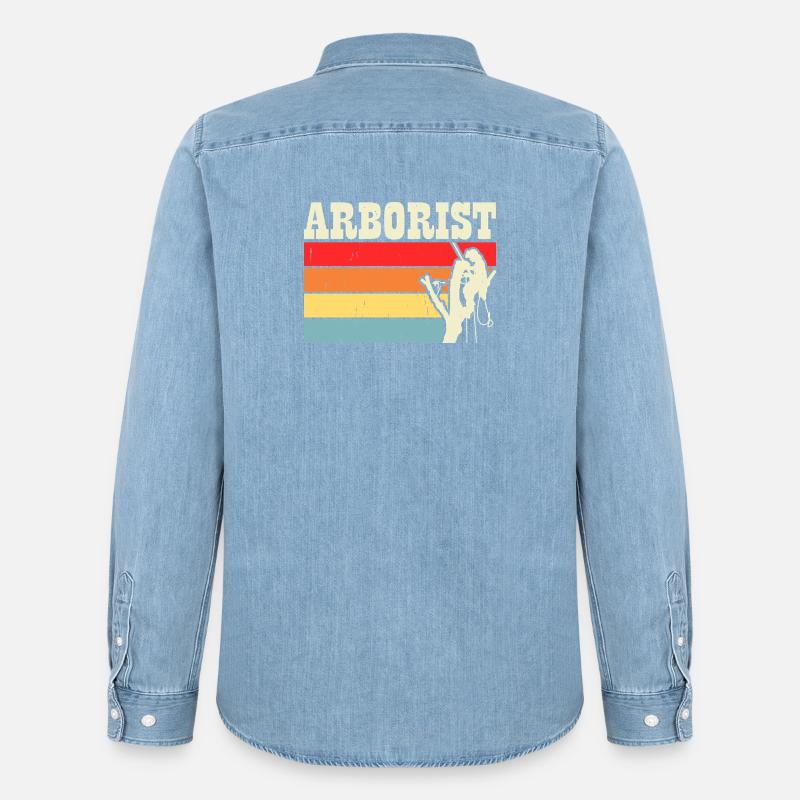 Baumpfleger Holzarbeiter Waldarbeiter Geschenk - Männer Jeanshemd Organic von Stanley/Stella - verwaschenes Hellblau