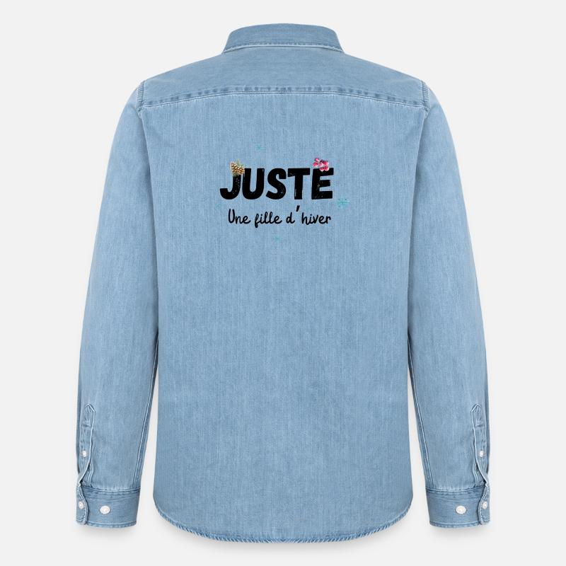 Nur ein Wintermädchen-Geschenk - Männer Jeanshemd Organic von Stanley/Stella - verwaschenes Hellblau