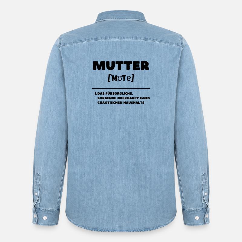 Mutter Definition Oberhaupt Chaos Haushalt - Männer Jeanshemd Organic von Stanley/Stella - verwaschenes Hellblau