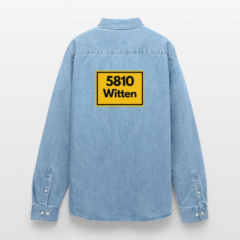 OLD POSTCODE POSTCODE RETRO 5810 WITTEN RUHRGEBIET Men’s Organic Denim Shirt by Stanley/Stella