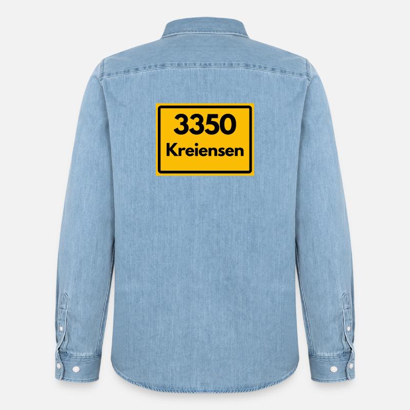 OLD POSTCODE POSTCODE RETRO 3350 KREIENSEN - Men’s Organic Denim Shirt by Stanley/Stella - light wash