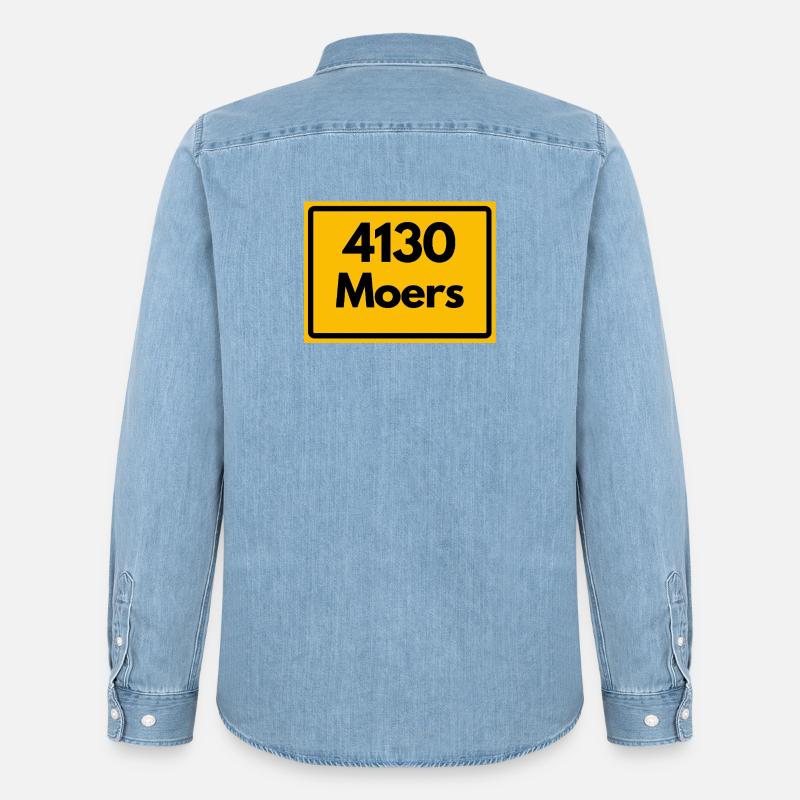 OLD POSTCODE POSTCODE RETRO 4130 MOERS - Men’s Organic Denim Shirt by Stanley/Stella - light wash