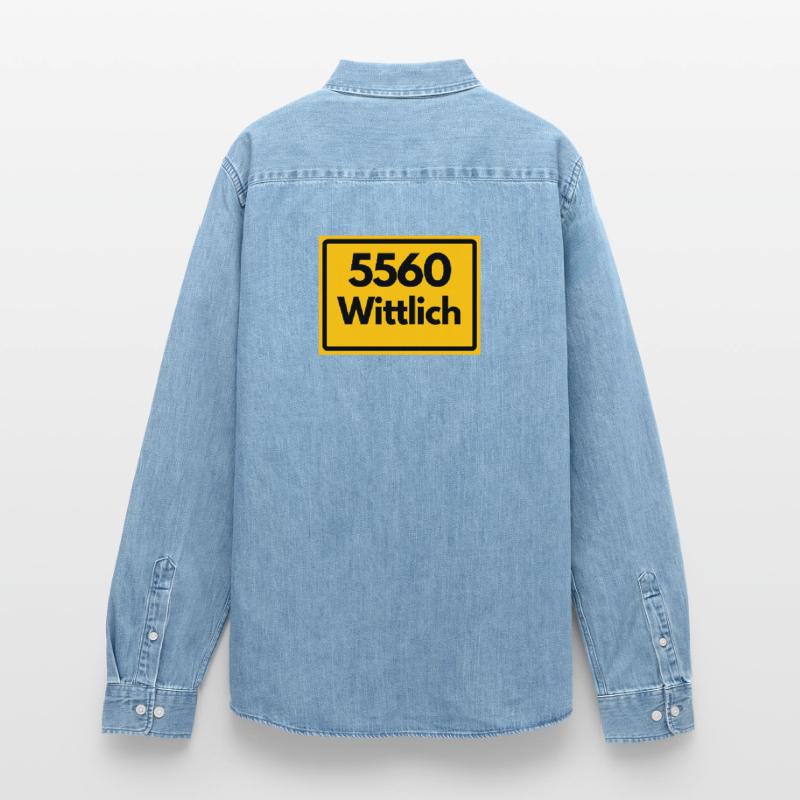 OLD POSTCODE POSTCODE RETRO 5560 WITTLICH Men’s Organic Denim Shirt by Stanley/Stella