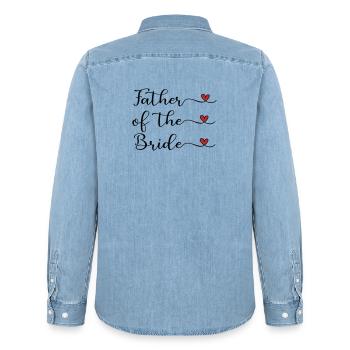 Vater der Braut - Männer Jeanshemd Organic von Stanley/Stella - verwaschenes Hellblau - Hinten - AI Model Male 185 light (185cm)