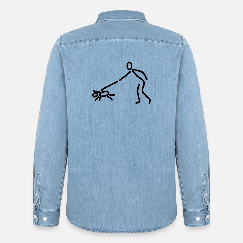 iYpsilon Hund gassi - Männer Jeanshemd Organic von Stanley/Stella - verwaschenes Hellblau