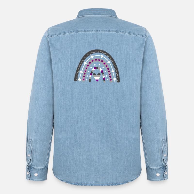 Asexual Pride Boho Regenbogen - Männer Jeanshemd Organic von Stanley/Stella - verwaschenes Hellblau