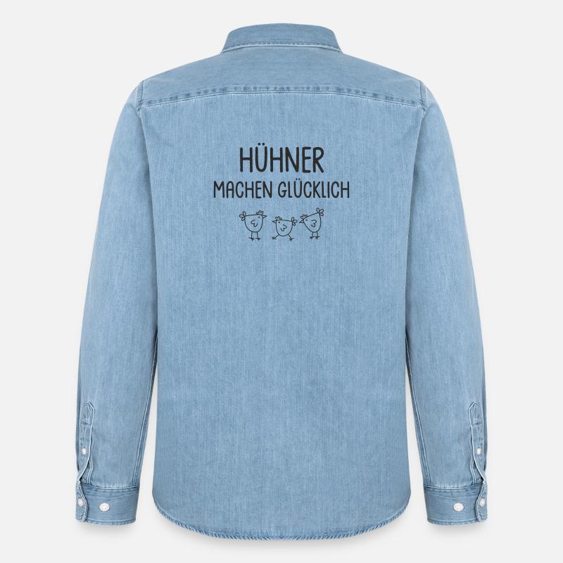 Hühner machen glücklich - Männer Jeanshemd Organic von Stanley/Stella - verwaschenes Hellblau