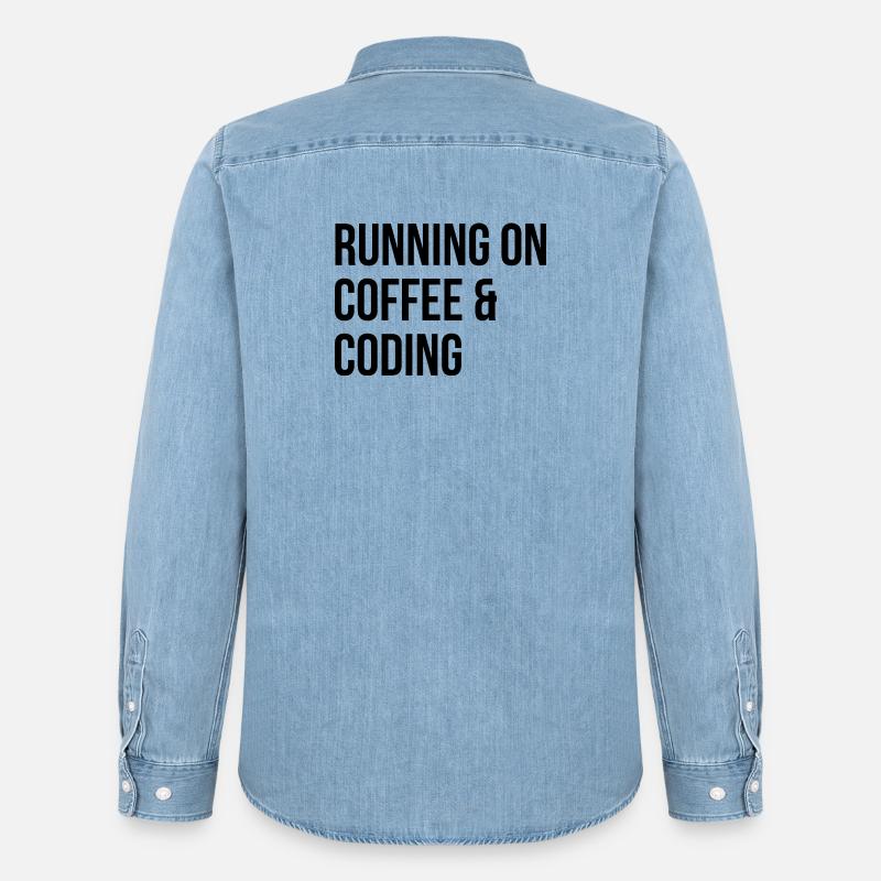 Codage Codage Codage - Chemise en denim homme bio Stanley/Stella - bleu clair délavé