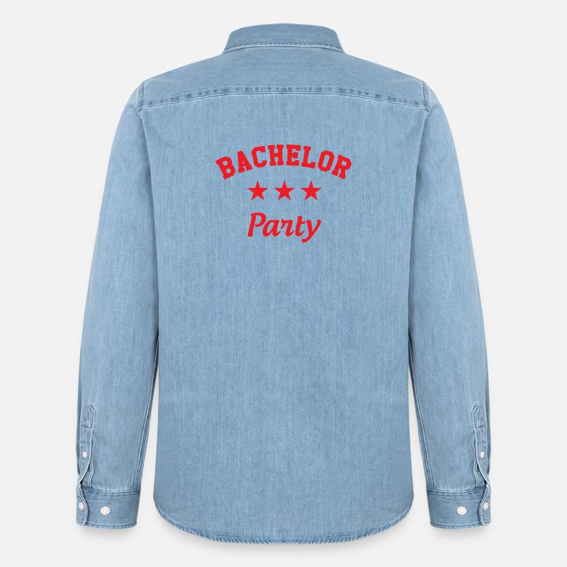 Addio al celibato: Stelle dell'addio al celibato. - Camicia in denim uomo bio di Stanley/Stella - azzurro chiaro slavato