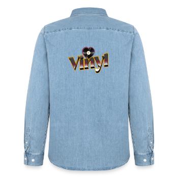Vinyle Love - Chemise en denim homme bio Stanley/Stella - bleu clair délavé - Dos - AI Model Male 185 light (185cm)