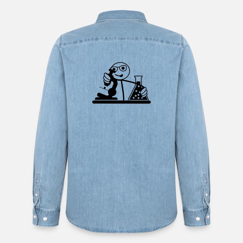 Wissenschaftler oder Biologe - Männer Jeanshemd Organic von Stanley/Stella - verwaschenes Hellblau