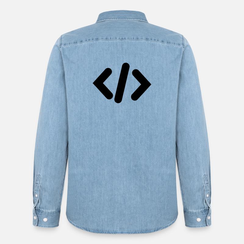 Code du programmeur - Chemise en denim homme bio Stanley/Stella - bleu clair délavé