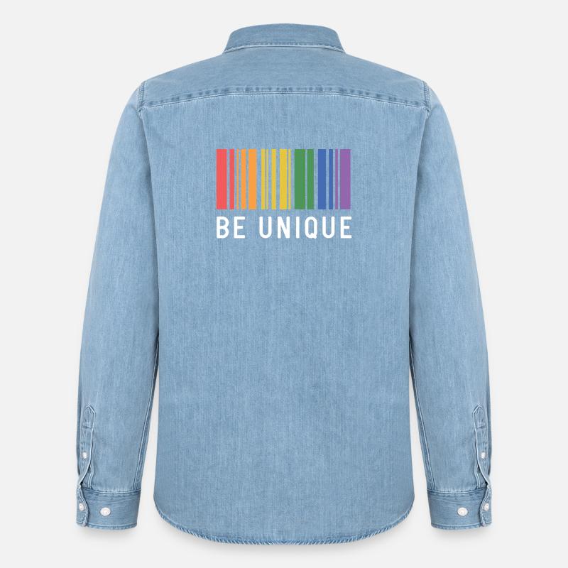 LGBT-Pride-Monat – Sei einzigartig - Männer Jeanshemd Organic von Stanley/Stella - verwaschenes Hellblau