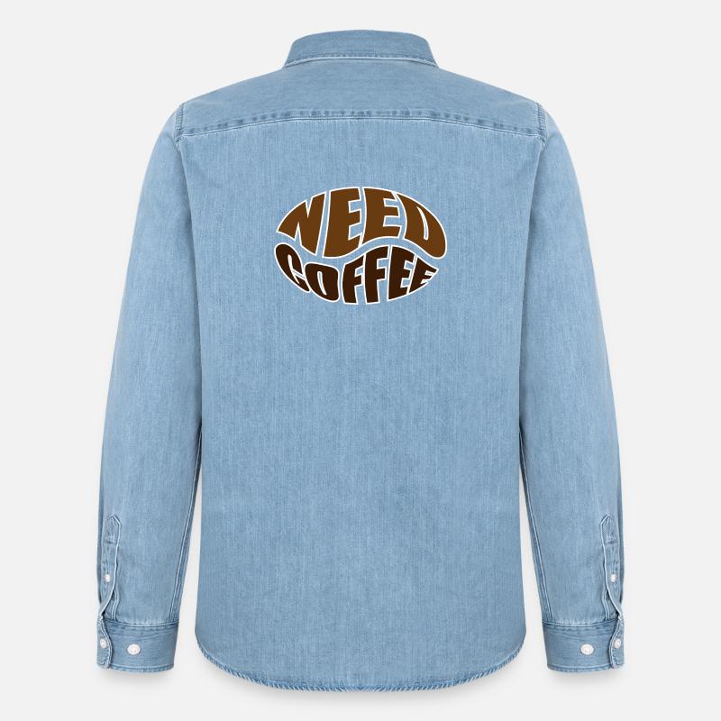Kaffeebohne coffee bean need coffee - Männer Jeanshemd Organic von Stanley/Stella - verwaschenes Hellblau