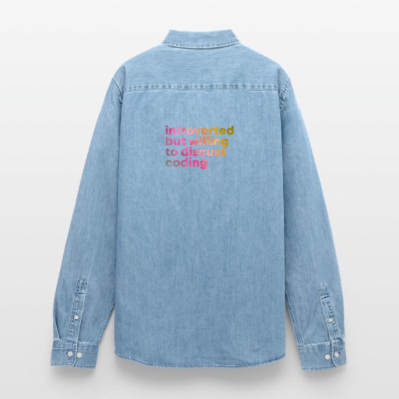 Coding Coding Coding Men’s Organic Denim Shirt by Stanley/Stella