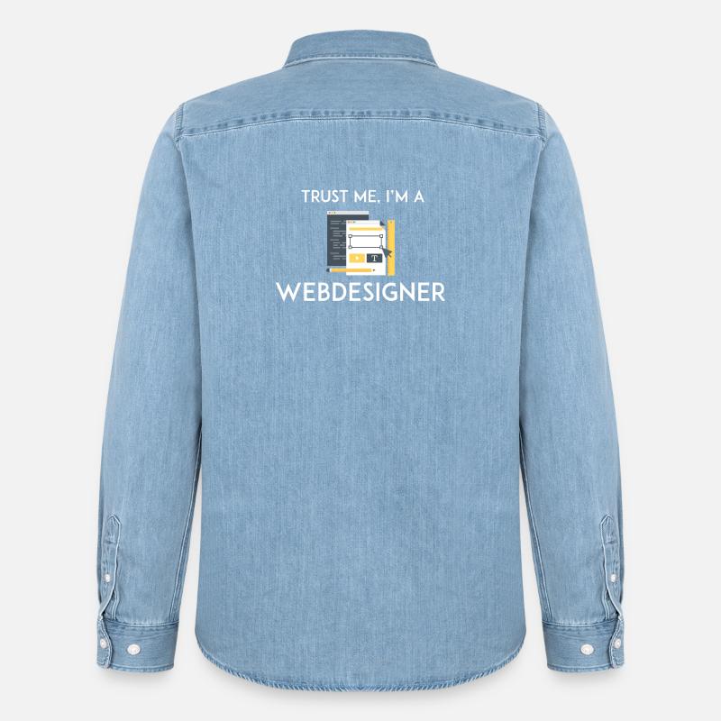 Vertrau mir, ich bin Webdesigner - Männer Jeanshemd Organic von Stanley/Stella - verwaschenes Hellblau