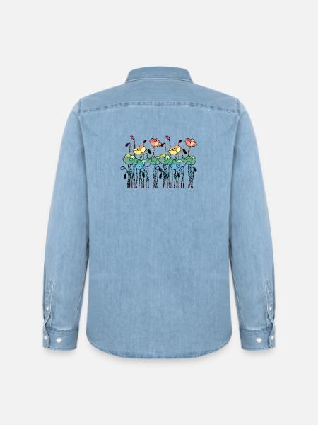 Fleur - Chemise en denim homme bio Stanley/Stella - bleu clair délavé