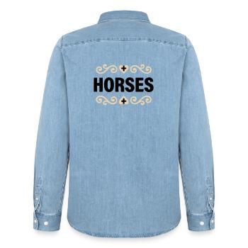 Cavaliers nobles en lettres - Chemise en denim homme bio Stanley/Stella - bleu clair délavé - Dos - AI Model Male 185 light (185cm)