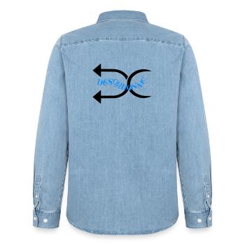 Entschuldigung - Männer Jeanshemd Organic von Stanley/Stella - verwaschenes Hellblau - Hinten - AI Model Male 185 light (185cm)