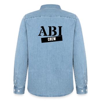 Abi Crew - Abitur Abschluss Jahrgang Abifahrt - Männer Jeanshemd Organic von Stanley/Stella - verwaschenes Hellblau - Hinten - AI Model Male 185 light (185cm)