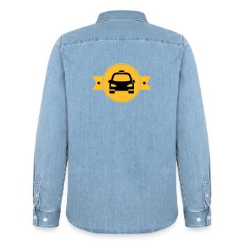 Taxi - Men’s Organic Denim Shirt by Stanley/Stella - light wash - Back - AI Model Male 185 light (185cm)