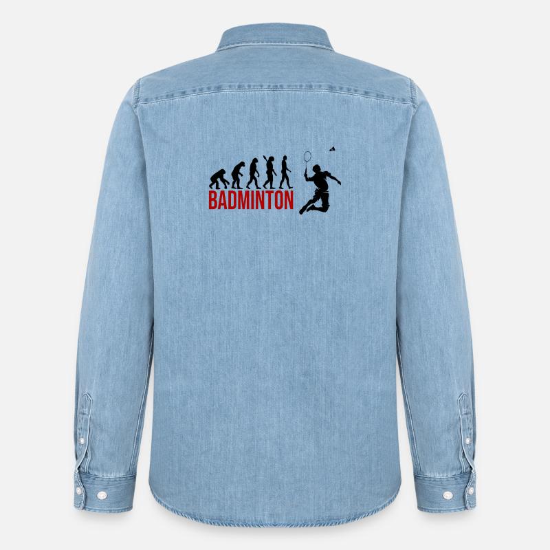 Evolution Badminton - Männer Jeanshemd Organic von Stanley/Stella - verwaschenes Hellblau