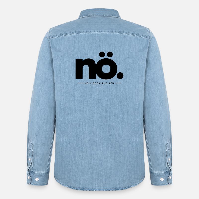 NÖ - Kein Bock auf AfD - Männer Jeanshemd Organic von Stanley/Stella - verwaschenes Hellblau