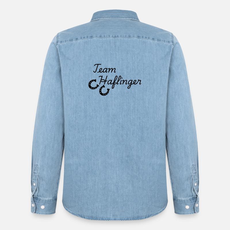 Team Haflinger - Männer Jeanshemd Organic von Stanley/Stella - verwaschenes Hellblau