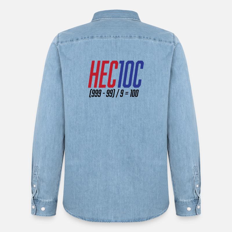 Hectoc Mental Arithmetic Game, Math - Men’s Organic Denim Shirt by Stanley/Stella - light wash