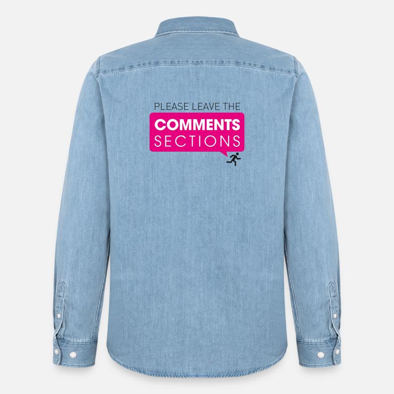 Please Leave The Comments Section - Männer Jeanshemd Organic von Stanley/Stella - verwaschenes Hellblau