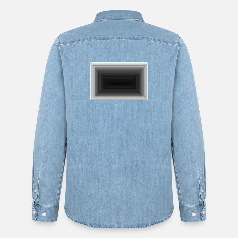 Schwarzer Grauton Tunnel Muster - Männer Jeanshemd Organic von Stanley/Stella - verwaschenes Hellblau