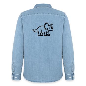triceratops - Chemise en denim homme bio Stanley/Stella - bleu clair délavé - Dos - AI Model Male 185 light (185cm)