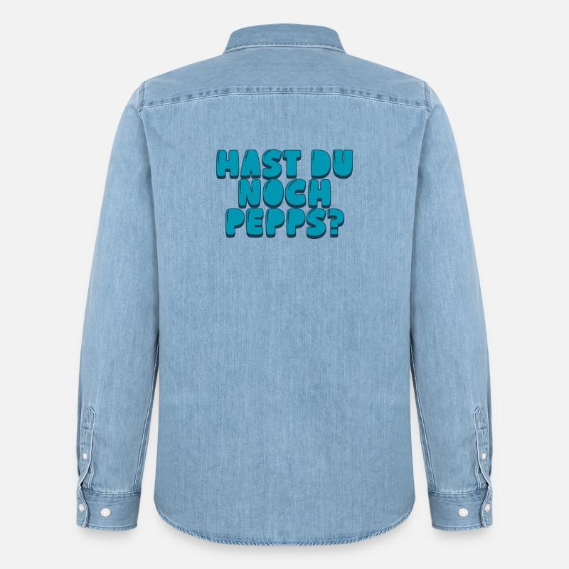 Hast du noch Pepps? - Männer Jeanshemd Organic von Stanley/Stella - verwaschenes Hellblau