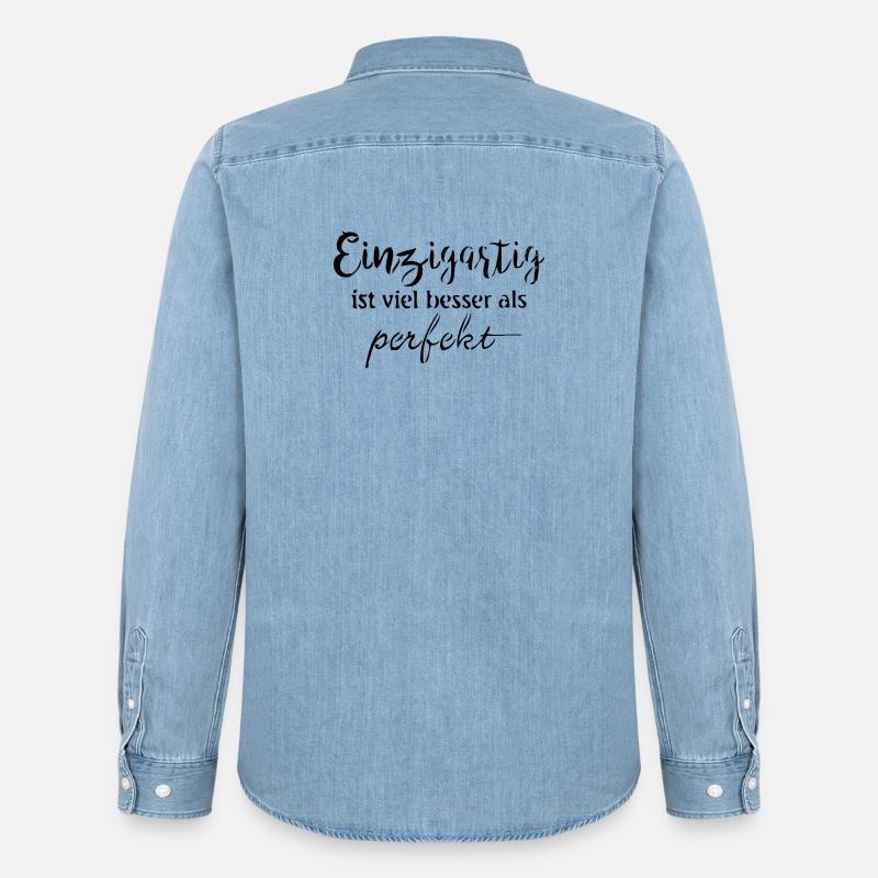Einzigartig - Männer Jeanshemd Organic von Stanley/Stella - verwaschenes Hellblau