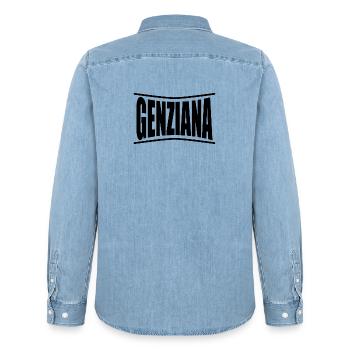 t-shirt Genziana t-shirt idée cadeau - Chemise en denim homme bio Stanley/Stella - bleu clair délavé - Dos - AI Model Male 185 light (185cm)