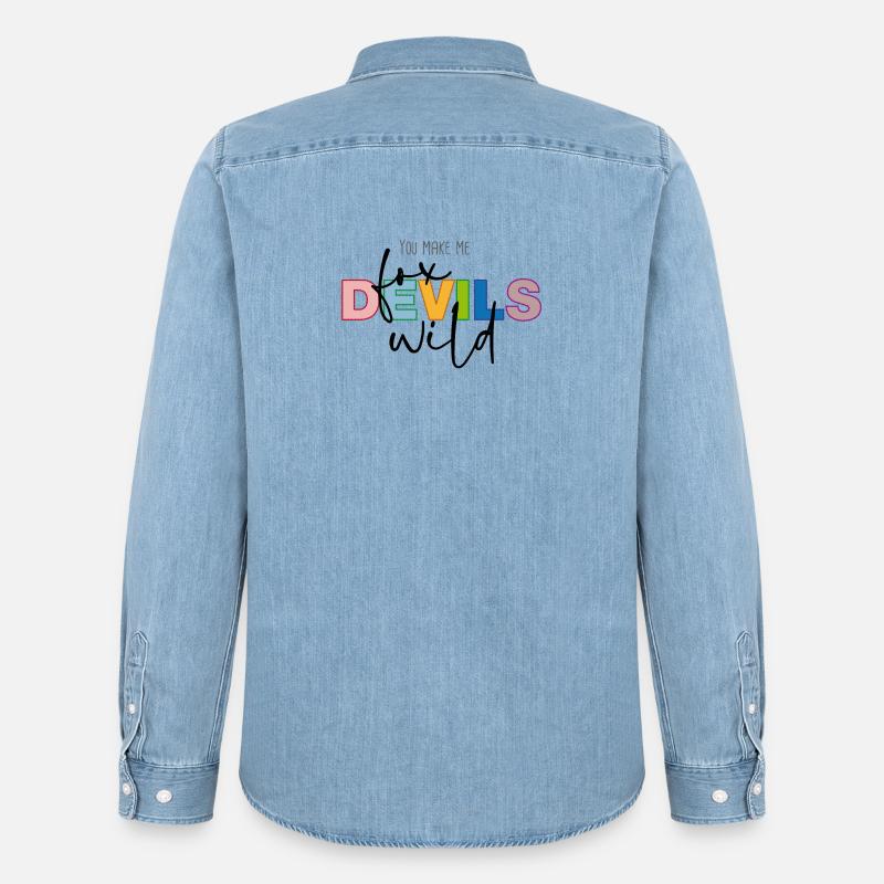 You make me fox devils wild - Männer Jeanshemd Organic von Stanley/Stella - verwaschenes Hellblau