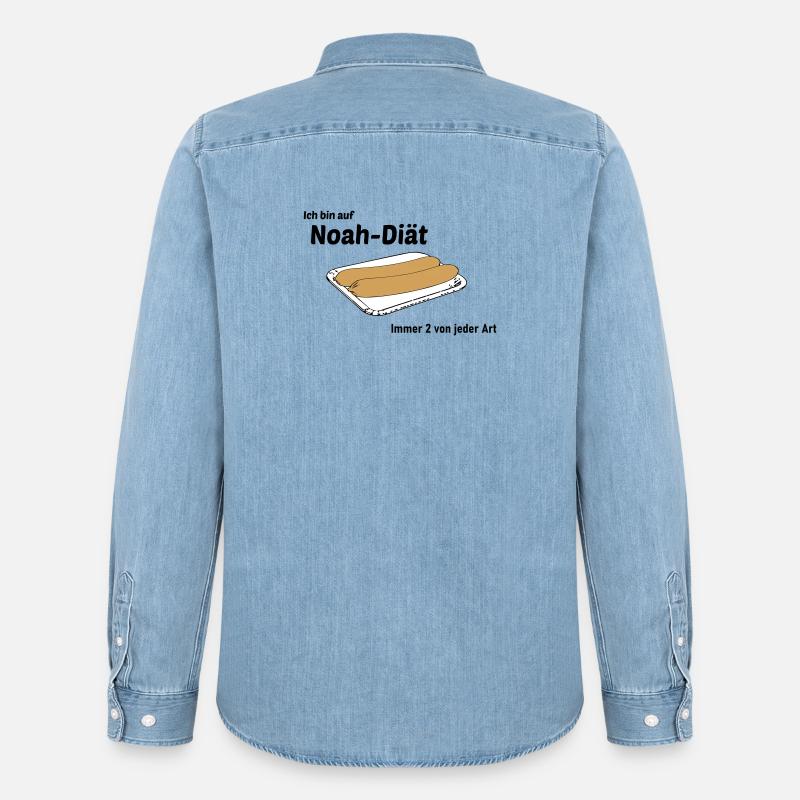 Noah Diaet - Männer Jeanshemd Organic von Stanley/Stella - verwaschenes Hellblau