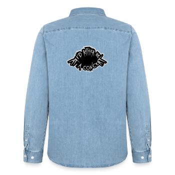 I'd Rather Be At A Concert Lustig Musik Konzert - Men’s Organic Denim Shirt by Stanley/Stella - light wash - Back - AI Model Male 185 light (185cm)