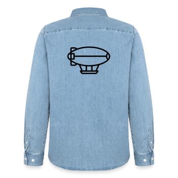 Airship - Men’s Organic Denim Shirt by Stanley/Stella - light wash - Back - AI Model Male 185 light (185cm)