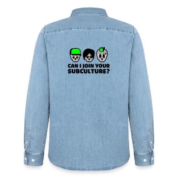 subculture - Männer Jeanshemd Organic von Stanley/Stella - verwaschenes Hellblau - Hinten - AI Model Male 185 light (185cm)