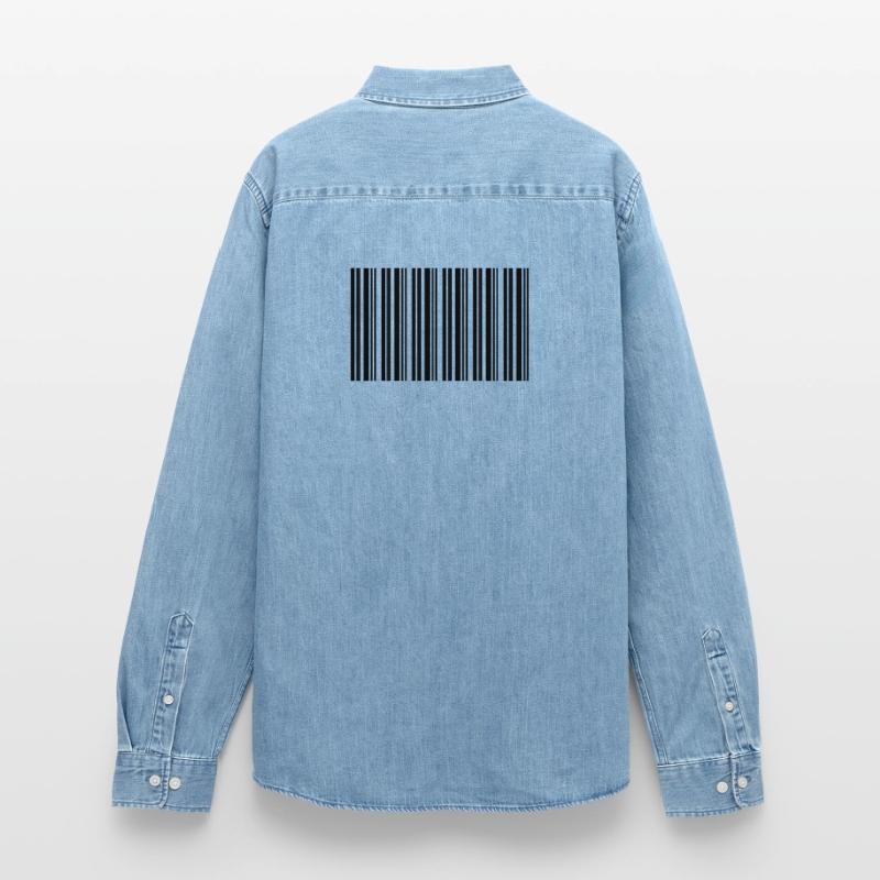 Barcode Barcode Nerd IT Technology Design Men’s Organic Denim Shirt by Stanley/Stella