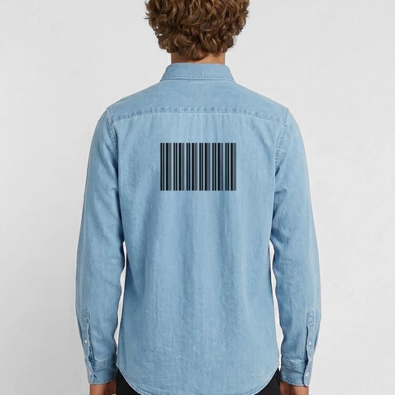 Conception de technologies informatiques pour nerds de code-barres Chemise en denim homme bio Stanley/Stella