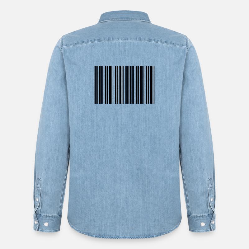 Barcode Strichcode Nerd IT Technik Design - Männer Jeanshemd Organic von Stanley/Stella - verwaschenes Hellblau
