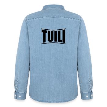 T-Shirt Tuili T-Shirt Sardinien Geschenkidee - Männer Jeanshemd Organic von Stanley/Stella - verwaschenes Hellblau - Hinten - AI Model Male 185 light (185cm)