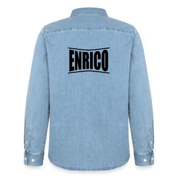 Enrico T-Shirt T-Shirt Geschenkidee - Männer Jeanshemd Organic von Stanley/Stella - verwaschenes Hellblau - Hinten - AI Model Male 185 light (185cm)