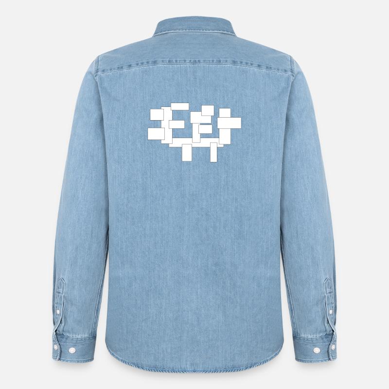 rectangles just squares in composition - Men’s Organic Denim Shirt by Stanley/Stella - light wash