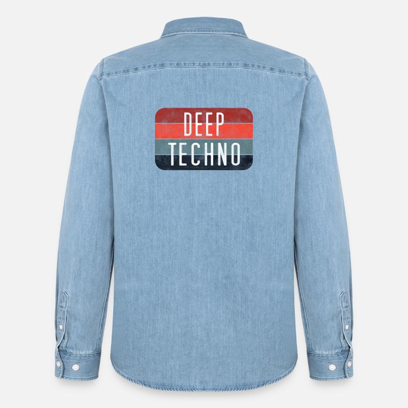 Dybe Techno Gradient Striber - Stanley/Stella denimskjorte - afbleget lyseblå