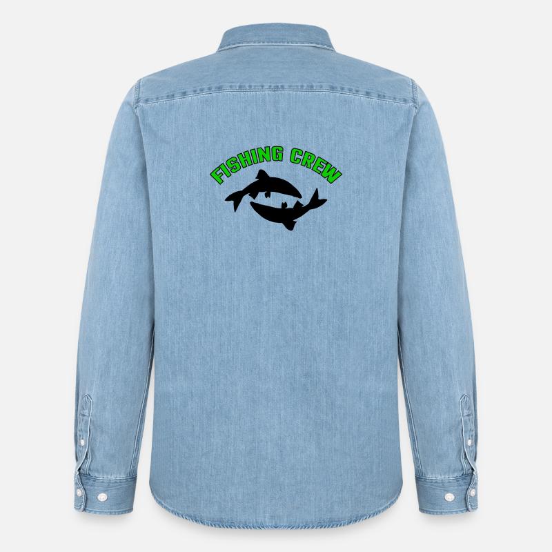 Fisch Crew - Männer Jeanshemd Organic von Stanley/Stella - verwaschenes Hellblau